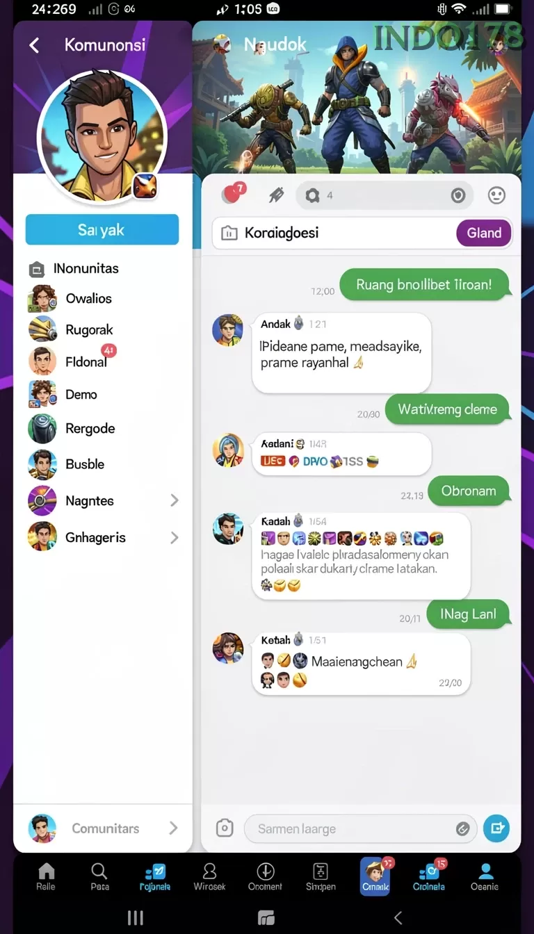 Cuplikan layar KILAT77 — menu navigasi